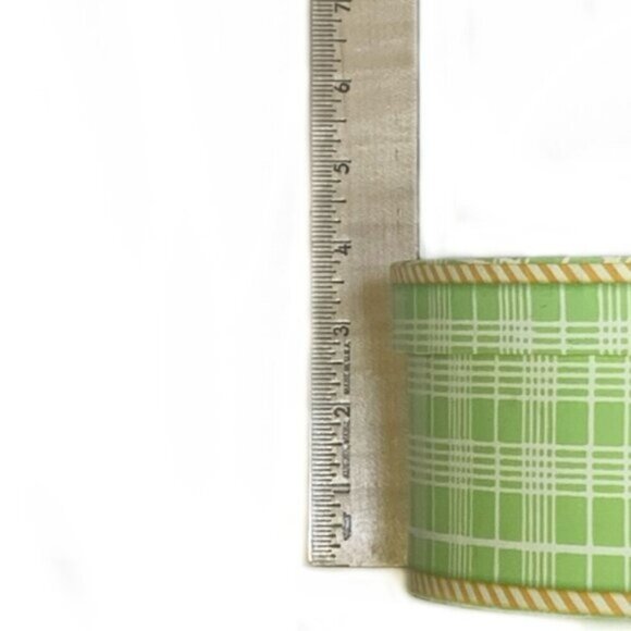 Michel Design Works Baby’s First Plate Set Feeding Boxed Plaid Set Green White - Picture 9 of 16